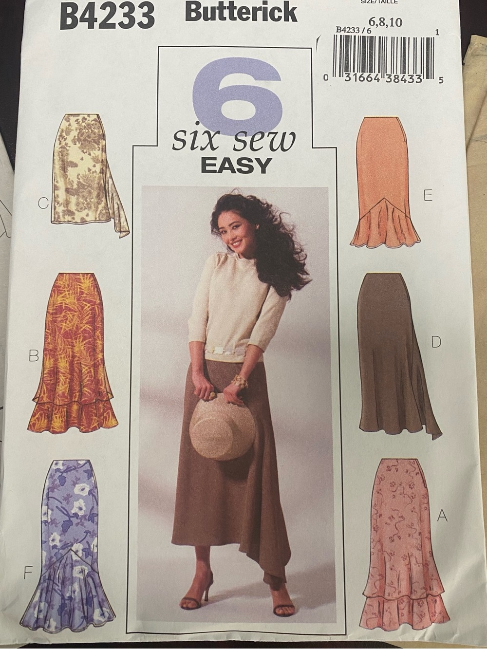 Butterick 4233 sz 6-8-10 Sewing Pattern Women High-Low A-Line Skirts 6 Easy sew